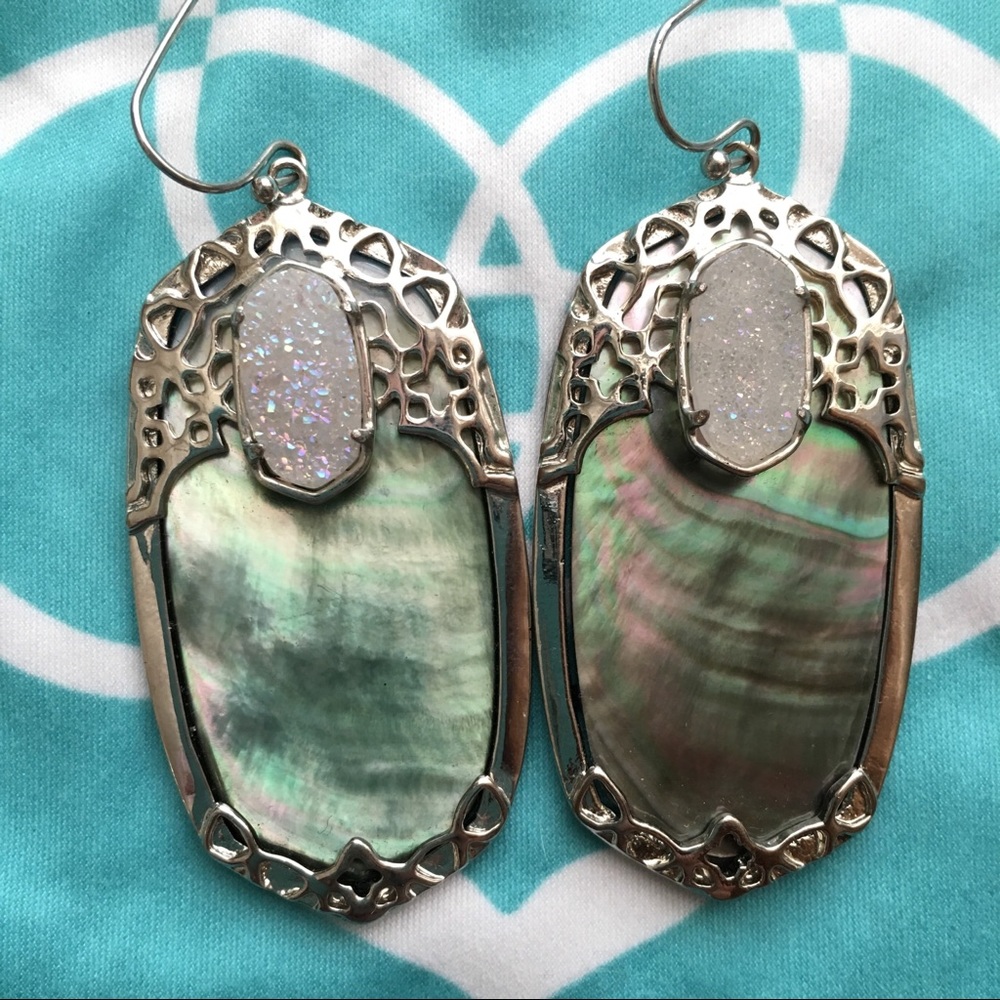 Kendra Scott Deva Drusy and Abalone Shell Earrings